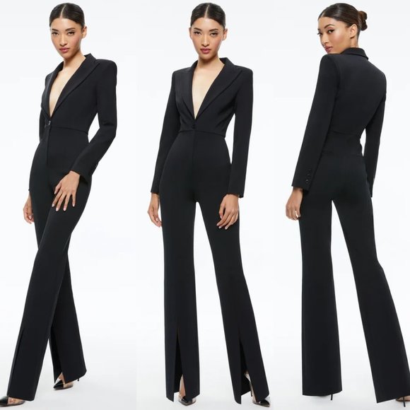 Alice + Olivia Pants - Alice + olivia black donovan tailored jumpsuit